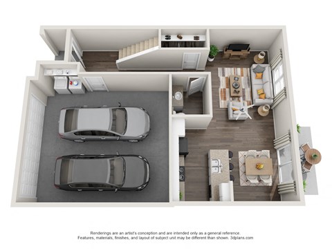 3 Bedroom First Floor 3D Floorplan